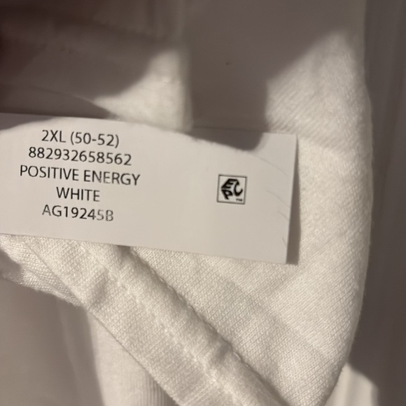 White Positive Energy Graphic T-Shirt Sz 2X - Picture 2 of 5